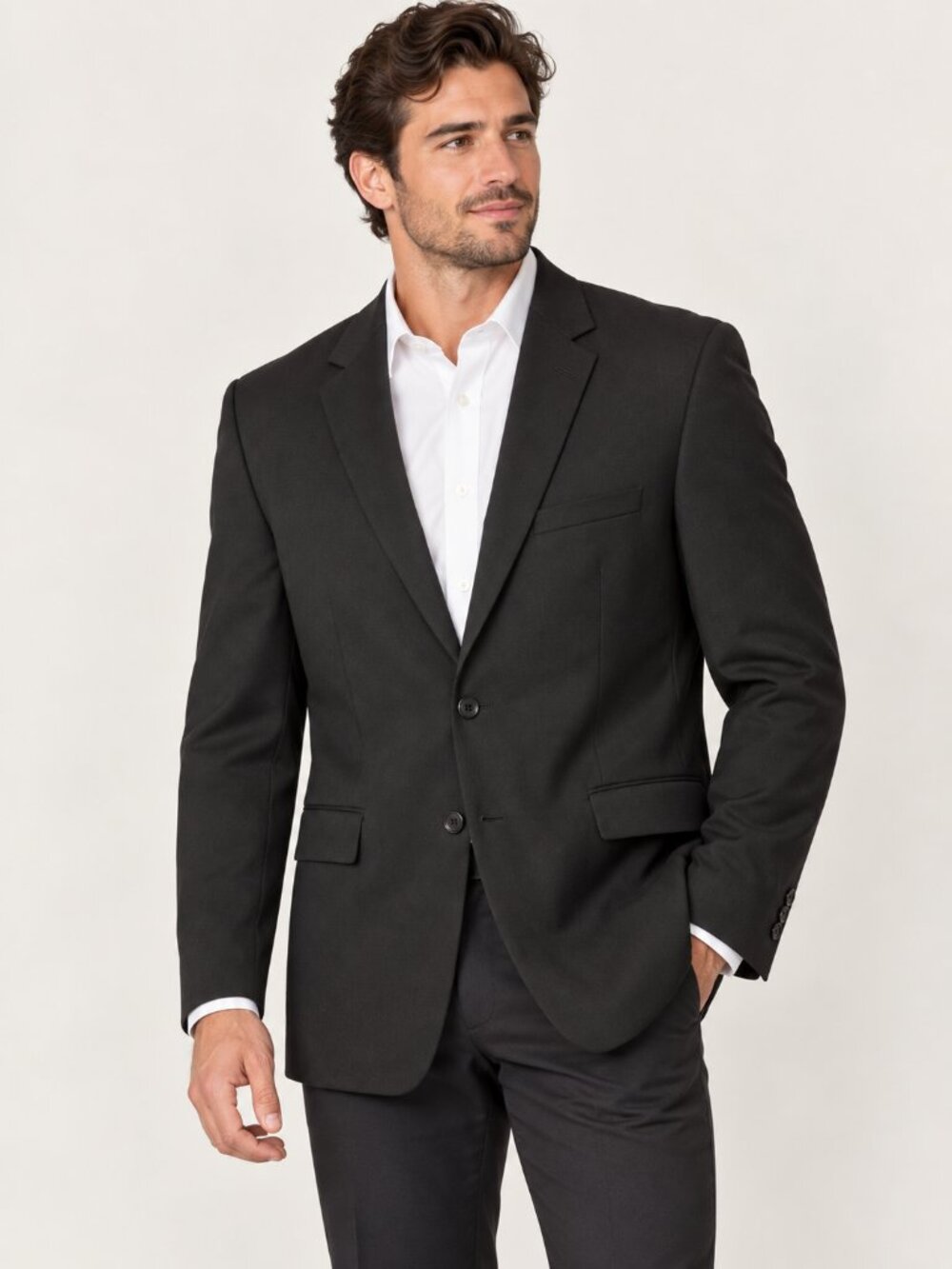 Lauren Ralph Lauren Mens 44L Black 100% Wool Blazer Old Money Classic Preppy